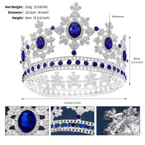 Corona de Cristal Completa de Estilo Barroco Retro para <span class=keywords><strong>Reinas</strong></span>, Corona de Novia para Boda, Corona de Lujo Elegante, Tiara - Product Image 3