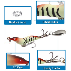 เหยื่อตกปลา Vibra Lure Bottom Bait 5 ชิ้น คละสี ตัวเบ็ดโลหะแบบ Spinner สำหรับตกปลาแบส อุปกรณ์ตกปลาแบบตีเหยื่อ - Product Image 4