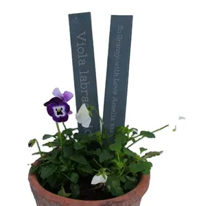 厂家直销价格手工装饰箭头形状 20 * 3厘米切割边缘黑色板岩植物标签便宜植物标志物花园