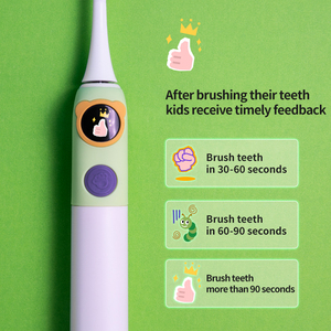 2025 nuevo mejor pantalla LCD recargable temporizador inteligente Sensor de presión IPX7 silicona niños cepillo de dientes eléctrico sónico - Product Image 6