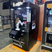 Machine à café robotisée W200-S avec bras robotique Barista, prend en charge les paiements NV9, changeur de monnaie C6100, carte de crédit, DIY Latte Art, Kiosque à café