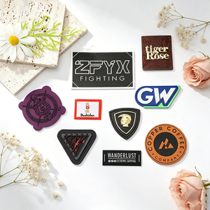 Stitched Splicing PU Leather Label Custom Printed Logo Leather Patch DIY Handmade Craft Bag <b>Apparel</b> <b>Accessories</b> - Product Image 6
