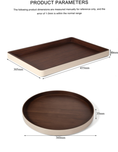 S-822Newly vassoio circolare rettangolare progettato ristorante dell'hotel caffetteria decorazione domestica europea vassoio <span class=keywords><strong>di</strong></span> servizio in pelle <span class=keywords><strong>di</strong></span> <span class=keywords><strong>legno</strong></span> - Product Image 5