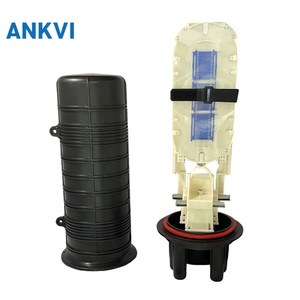 กล่องต่อสายแบบหดความร้อน XRT-009 1 ช่องเข้า 4 ช่องออก รองรับ 12-96 คอร์ ถาดต่อสาย 24 คอร์ วัสดุ PP ใช้ซ้ำได้ มาตรฐาน IP68 สำหรับ FTTx CATV - Product Image 1