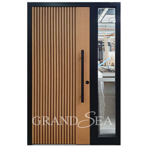 Australie poignées de porte modernes luxe extérieur simple feuille porte en bois acier simple fronts principaux portes conception pour <span class=keywords><strong>Villa</strong></span> - Product Image 3