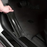 Bande de protection anti-rayures pour seuil de porte de voiture en fibre de carbone 5D, imperméable, protection des bords du pare-chocs, autocollant protecteur anti-rayures