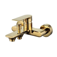 Robinet de douche et de bain électrique moderne à 3 trous en alliage de zinc avec poignée unique et cartouche céramique, à montage sur plan, par Gold Factory