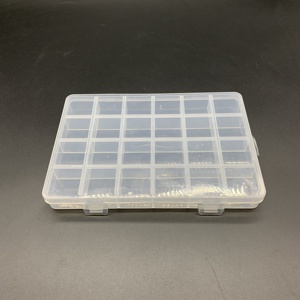24 Divider Detachable Transparent <strong>Storage</strong> Tool case with Parts <strong>Small</strong> Plastic Compartment <strong>Boxes</strong> with <strong>Lid</strong> - Product Image 3