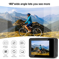 Caméra d'action professionnelle 4K 30fps avec boîtier étanche, double écran LCD, prise en charge MicroSD, pour sports et photographie sous-marine