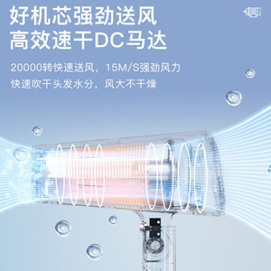 Oulaishi Folding Hair Dryer Dc Motor Blue Grey Compact Heat Protection For Home And Hotel Use - Product Image 5