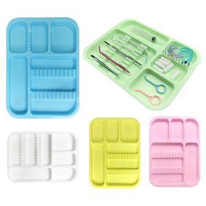 Médical Chirurgical Désinfection Plat Dentaire Bouche Miroir Pince À Épiler Sonde En Plastique <span class=keywords><strong>Instrument</strong></span> Plateau Divisé Split Dentiste Boîte De Placement - Product Image 3