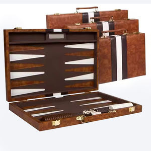 Il miglior Set di Backgammon di lusso portatile in pelle PU <span class=keywords><strong>da</strong></span> 11 15/17 5 pollici per il classico gioco <span class=keywords><strong>da</strong></span> <span class=keywords><strong>tavolo</strong></span> per famiglie - Product Image 1