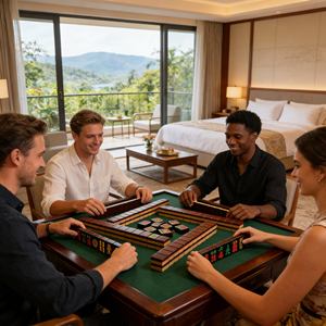 Vente flash : Jeu de Mahjong de <span class=keywords><strong>plage</strong></span>, tuiles de Mahjong portables en bois pour les voyages, cadeau, loisirs en plein air, jeu de sport à domicile, intérieur - Product Image 2