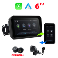 EKIY Écran d'affichage sans fil CarPlay Android Auto pour moto 6 pouces, IP67, détachable, portable, système de navigation GPS pour moto, BT, USB, TPMS