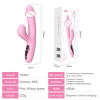 Vibrateur à succion et à poussée pour femmes, stimulateur clitoridien LCDTouch, godemiché télescopique chauffant, jouet sexuel en silicone étanche