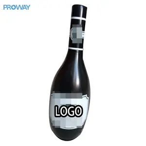 Garrafa de vinho inflável de pvc, garrafa de vinho inflável transparente personalizada para arte