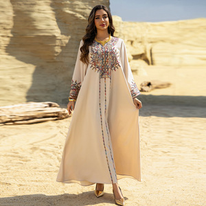 Ab461 Nouvelle <span class=keywords><strong>Djellaba</strong></span> Abaya de Dubaï, Robe <span class=keywords><strong>Arabe</strong></span> Brodée - Product Image 4