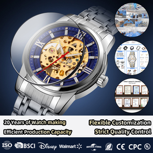 SKMEI 9222 <span class=keywords><strong>Orologio</strong></span> Classico di Lusso <span class=keywords><strong>da</strong></span> Uomo con Movimento Meccanico Automatico, Cinturino in Acciaio Inossidabile, Resistente all'Acqua 3 BAR, Quadrante Hardlex 40mm - Product Image 1