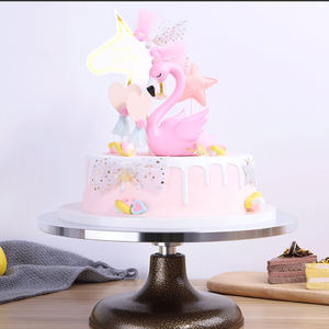 Customized LOGO Top Seller Aluminum Alloy Non-slip <strong>Cake</strong> <strong>Turning</strong> Rotating <strong>Table</strong> Decorating Turntable Stand - Product Image 2