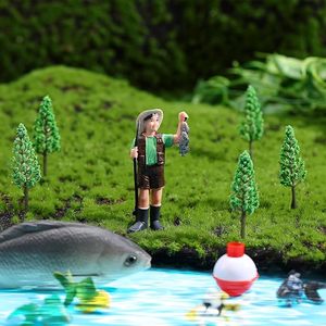 Pastel de pesca de pescador, suministros de fiesta de cumpleaños para hombre, niños, niñas, pesca, 16 Uds. - Product Image 4