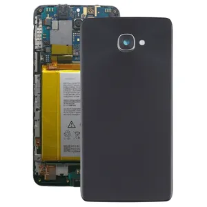 Haute qualité pour Alcatel One Touch Idol 4s OT6070 6070K 6070Y 6070 couvercle arrière de la batterie en verre (noir)