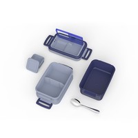 Boîte à lunch en PP à double couche de 1550ml avec cuillère 410SS