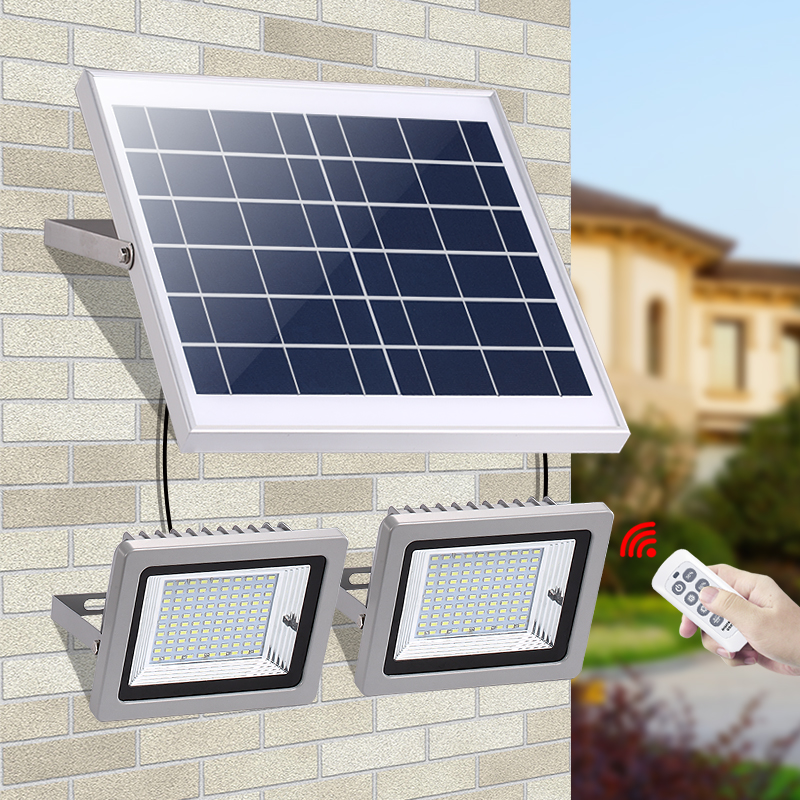 Hooree SL-388 series LiFePO4 батарея для наружного сада двора настенное солнечное освещение водонепроницаемый пульт дистанционного управления светодиодные прожекторы