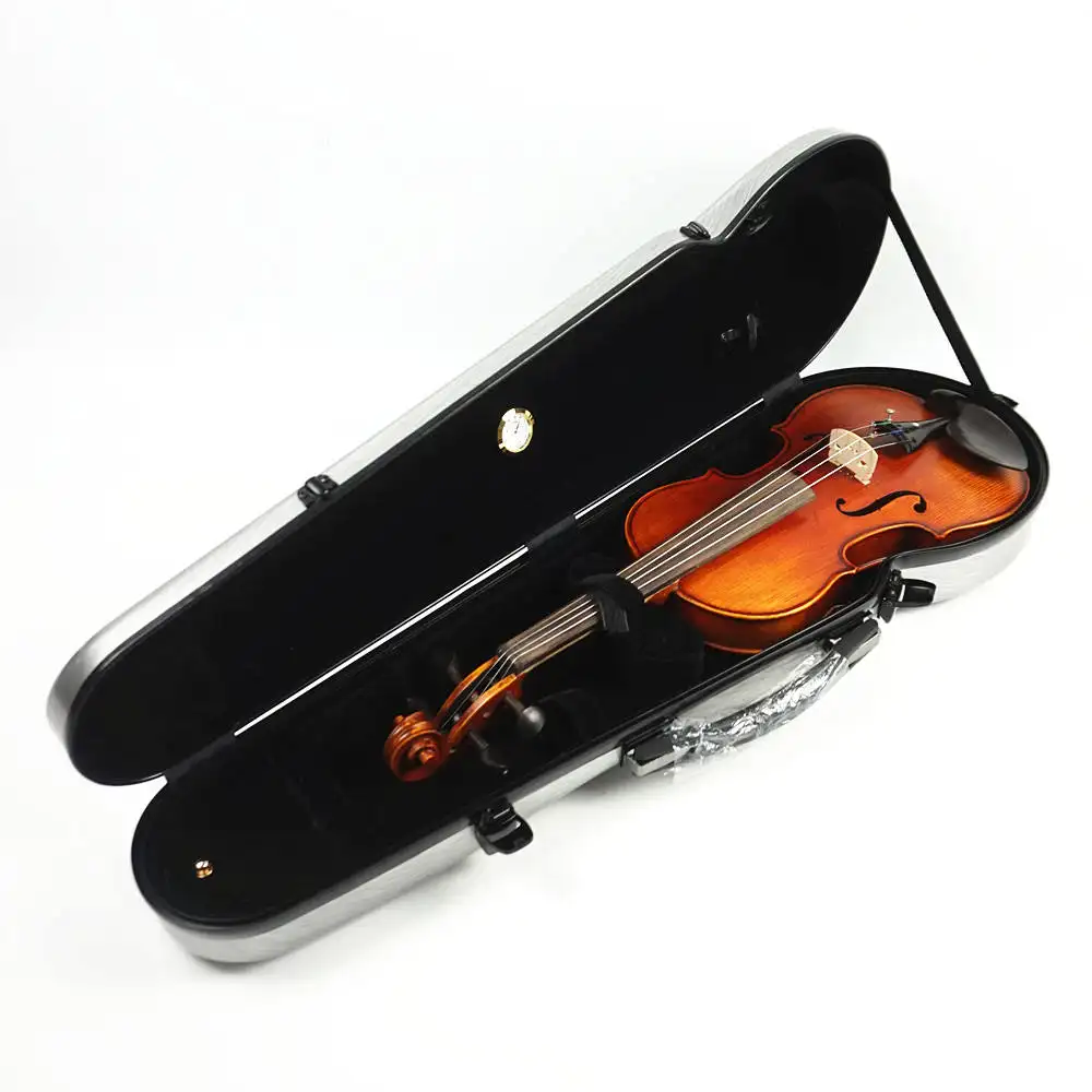 Étui de violon résistant aux chocs à coque dure multicolore en option de grande valeur, sac de violon en fibre de carbone