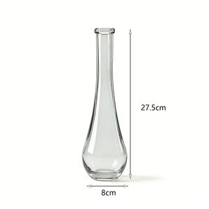 <span class=keywords><strong>Vase</strong></span> en verre ambré rectangulaire décoratif à col étroit et haut, <span class=keywords><strong>pour</strong></span> herbe de la pampa et fleurs séchées, style nordique minimaliste <span class=keywords><strong>pour</strong></span> la maison - Product Image 2