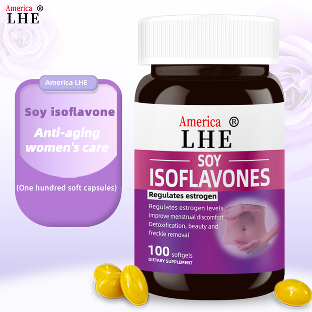 Hight Quality Soy Isoflavones Extract Supports Menopause and Hot Flashes Regulates Estrogen Soy Isoflavones Supplement