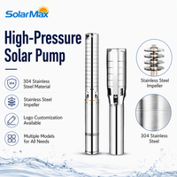 Pompe à eau solaire haute pression 96V SolarMax 3,0 m³/h 100 m pour l'irrigation des fermes, en acier inoxydable 304, haute efficacité, puissante