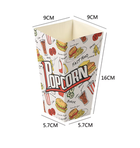 Seau à Popcorn Personnalisé en Papier Enduit PLA Rayé ou Uni, Petites et Grandes Tailles, pour Snacks de Cinéma, Boîte à Popcorn - Product Image 4