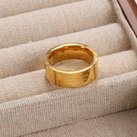 Bague promotionnelle unisexe en acier inoxydable électroplaqué, gravée de lettres, motif Cœur Chrétien Sutra, best-seller transfrontalier