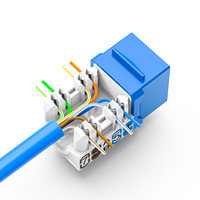 Venta al por Mayor HY-CONNECT 90 °   Conector Keystone Cat6 UTP, Pines Dorados Desplazados, Anti-Interferencia, Módulo RJ45 de Alta Densidad para PC