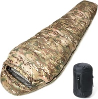 Saco de Dormir Tipo Momia con Relleno de Plumón de Pato 600 Fill, Construcción con Bafles Laterales, Fácil de Empacar, Resistente al Agua, para Aventura y Montañismo