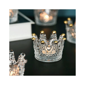 Eleganti Ornamenti <span class=keywords><strong>in</strong></span> <span class=keywords><strong>Vetro</strong></span> a Forma di Corona Mini Lussuosi Portaoggetti per Gioielli Anelli Posacenere Portacandele Decorazione per Anniversari - Product Image 5