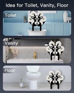 أونيا ورق التواليت المعدني للتخزين مع 8 لفات مناديل مرحة حيوانات ديكور مناديل البقر لفة مناديل ورقية - Product Image 4