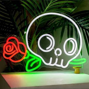 Ambiente decorativo estilo Instagram, luces de neón en forma de Calavera, fuente LED IP67 para Halloween, Partyrooms, bares, iluminación decorativa - Product Image 3