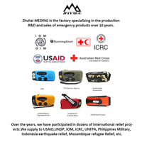 Lampe de poche d'urgence Portable Radio manivelle et énergie solaire pour la survie NOAA lecture et observation de la météo avec veilleuse