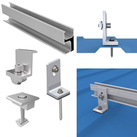 Accessoires de montage solaire en alliage d'aluminium en forme de L avec finition anodisée pour toit en tôle inclinée PV, type rail solaire pour carport