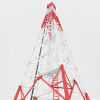 Station de base à 4 poteaux autoportante pour antenne radio cellulaire, tour de communication triangulaire pour réseau micro-ondes