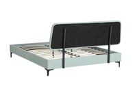 Lit double de luxe italien en tissu, cadre en bois massif, capitonné, style nordique moderne, en velours, pour chambre à coucher, tailles Queen et King
