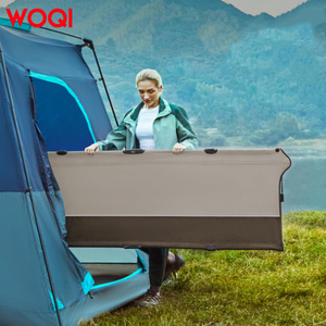WOQI portatile esterno in alluminio singolo campeggio letto pieghevole con Oxford e poliestere per marciare e pause pranzo - Product Image 6