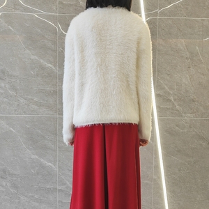 Solid Color Soft Mink Velvet Long Casual Winter Sweater Women Knitted Silk Flat Knitted Front Logo Print Fashion - Product Image 3