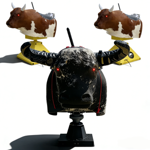EASYFUN Castillo Inflable con Efecto de Humo, Toro de Rodeo, Juguete de Lucha de Toros Española, Juego de Carnaval Personalizado con Pelo de Vaca Genuino - Product Image 1