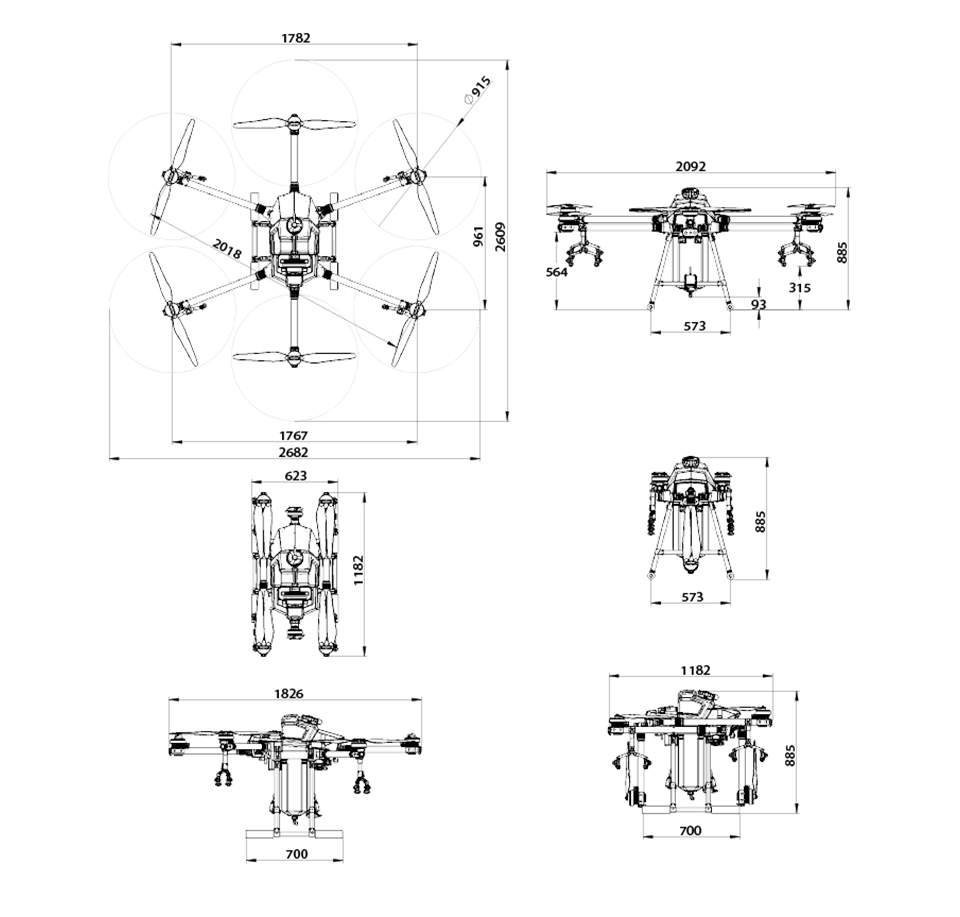 EFT G630 30L Agriculture Drone, spreading system adopts multiple waterproof process from the inside to the outside so the entire system reaches