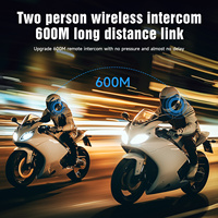 Casque de moto C8 MAX 600M avec interphone sans fil, radio FM, talkie-walkie, enregistreur sur carte TF 256 Go