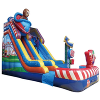 Château gonflable commercial à thème singe pour carnaval, toboggan gonflable sec pour événements extérieurs et fêtes