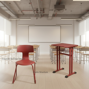 Ensemble bureau et chaise pour enfants, idéal pour l'étude à domicile, table d'école avec chaise intégrée, mobilier scolaire, bureau et chaise pour salle de classe - Product Image 3