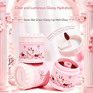 DHDH <span class=keywords><strong>Gloss</strong></span> à lèvres floqué intégré avec applicateur dédié intégré au couvercle – Idéal pour les débutants, sans déversement, maquillage des lèvres facile - Product Image 3